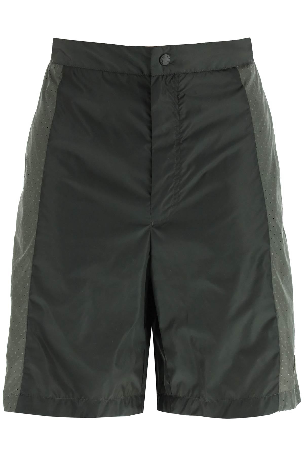 Moncler BORN TO PROTECT Moncler born to protect perforated nylon shorts