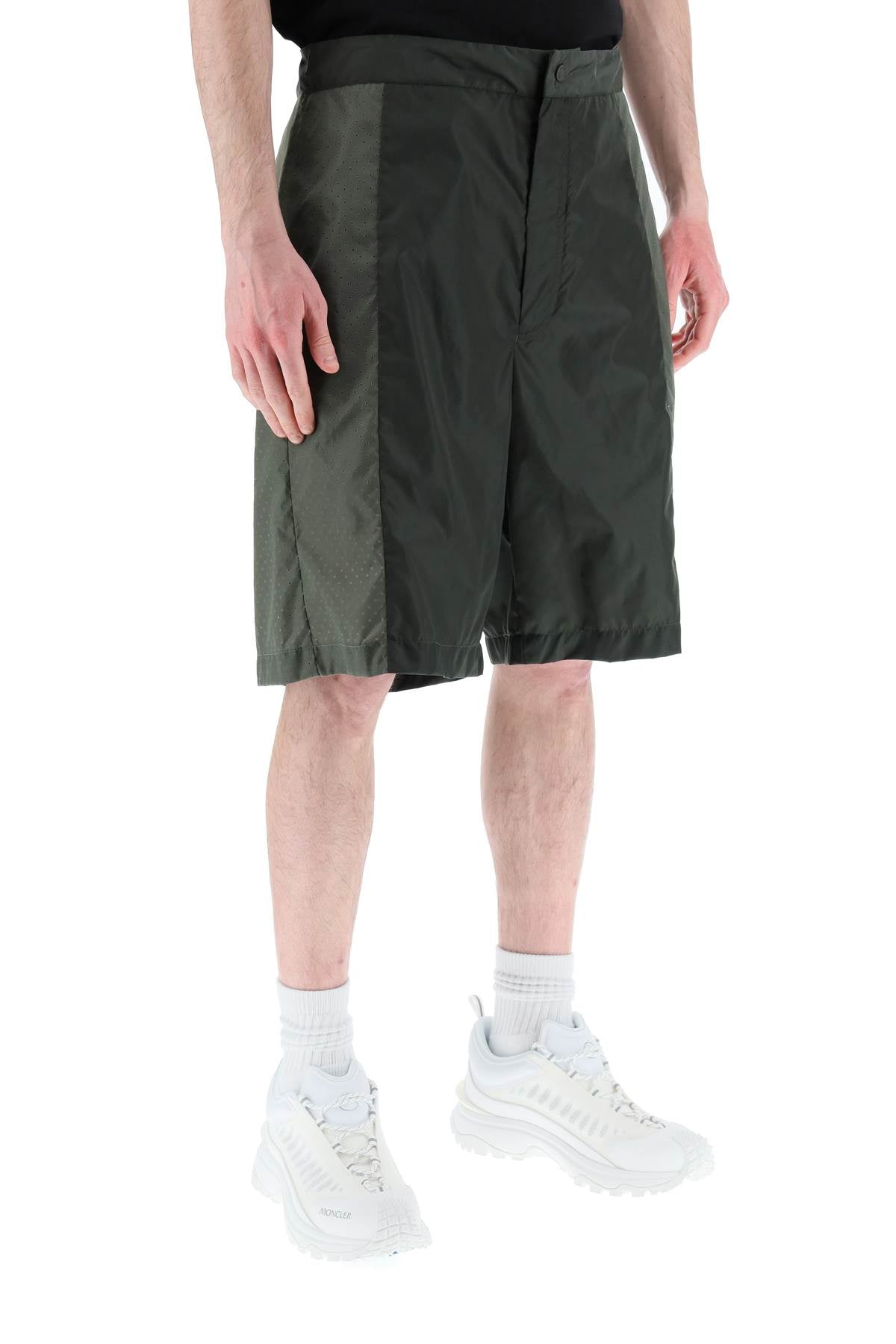 Moncler BORN TO PROTECT Moncler born to protect perforated nylon shorts