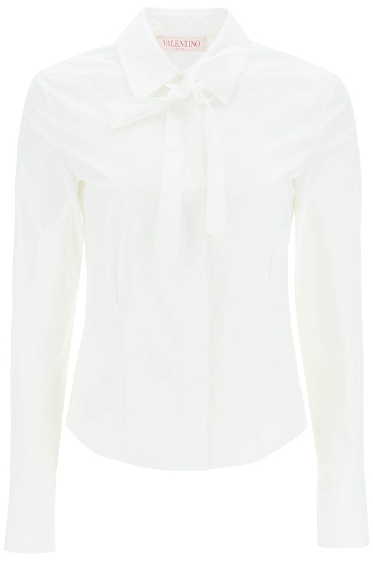 Valentino Valentino poplin shirt with lavalliére tie