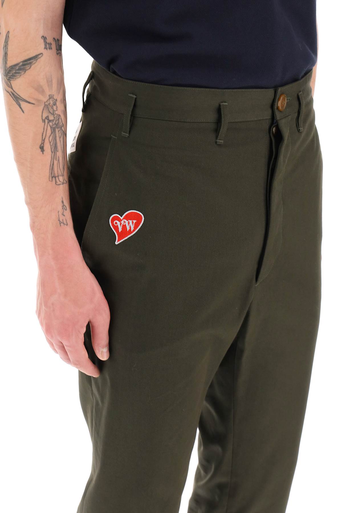 Vivienne Westwood Vivienne westwood cropped cruise pants featuring embroidered heart-shaped logo