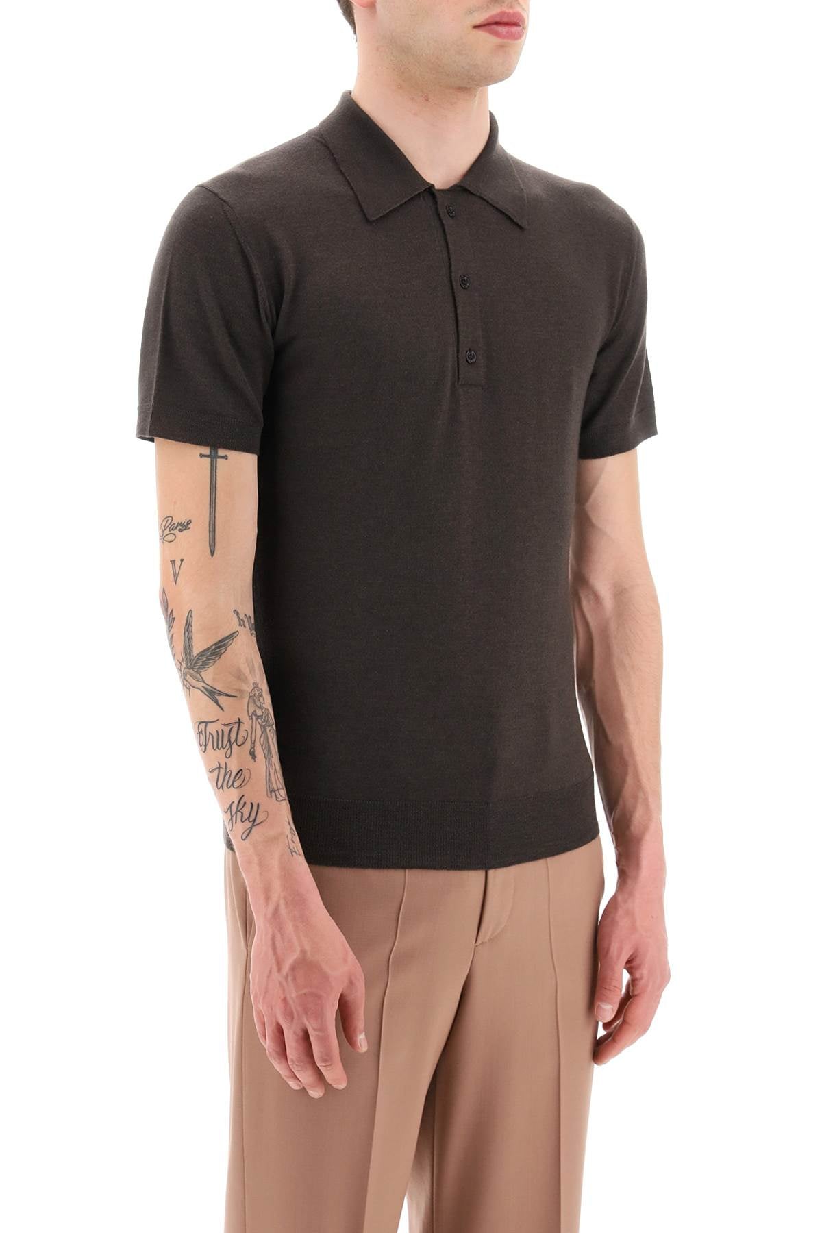 Valentino Valentino cashmere and silk knit polo shirt