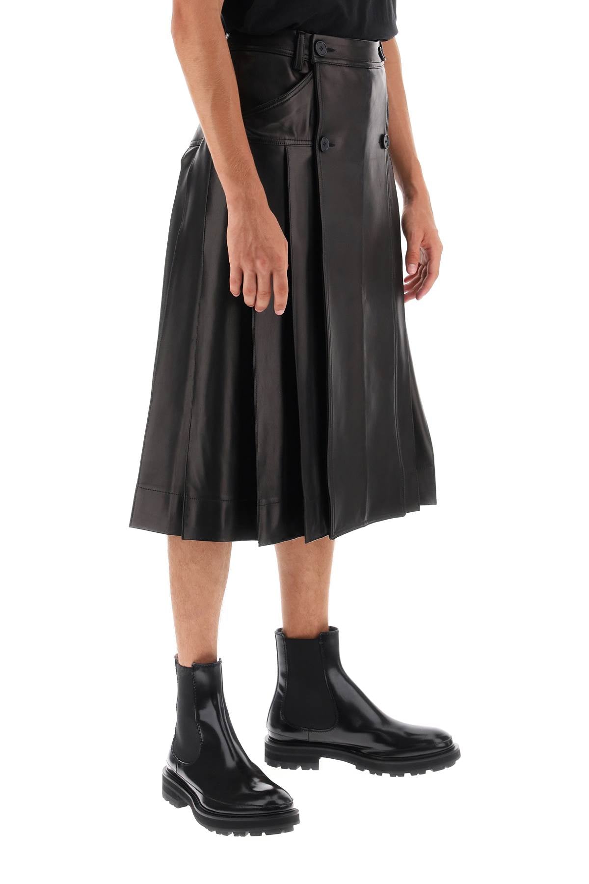 Simone Rocha Simone rocha pleated nappa leather kilt