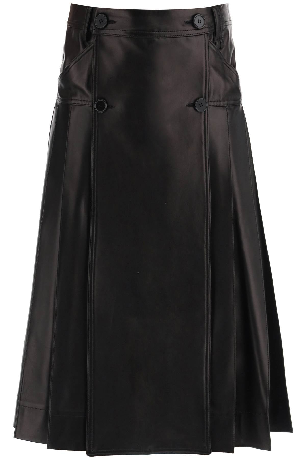 Simone Rocha Simone rocha pleated nappa leather kilt