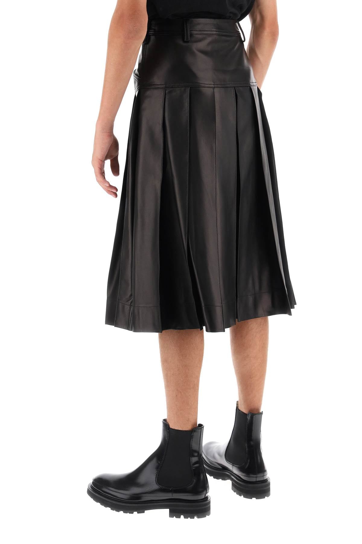 Simone Rocha Simone rocha pleated nappa leather kilt