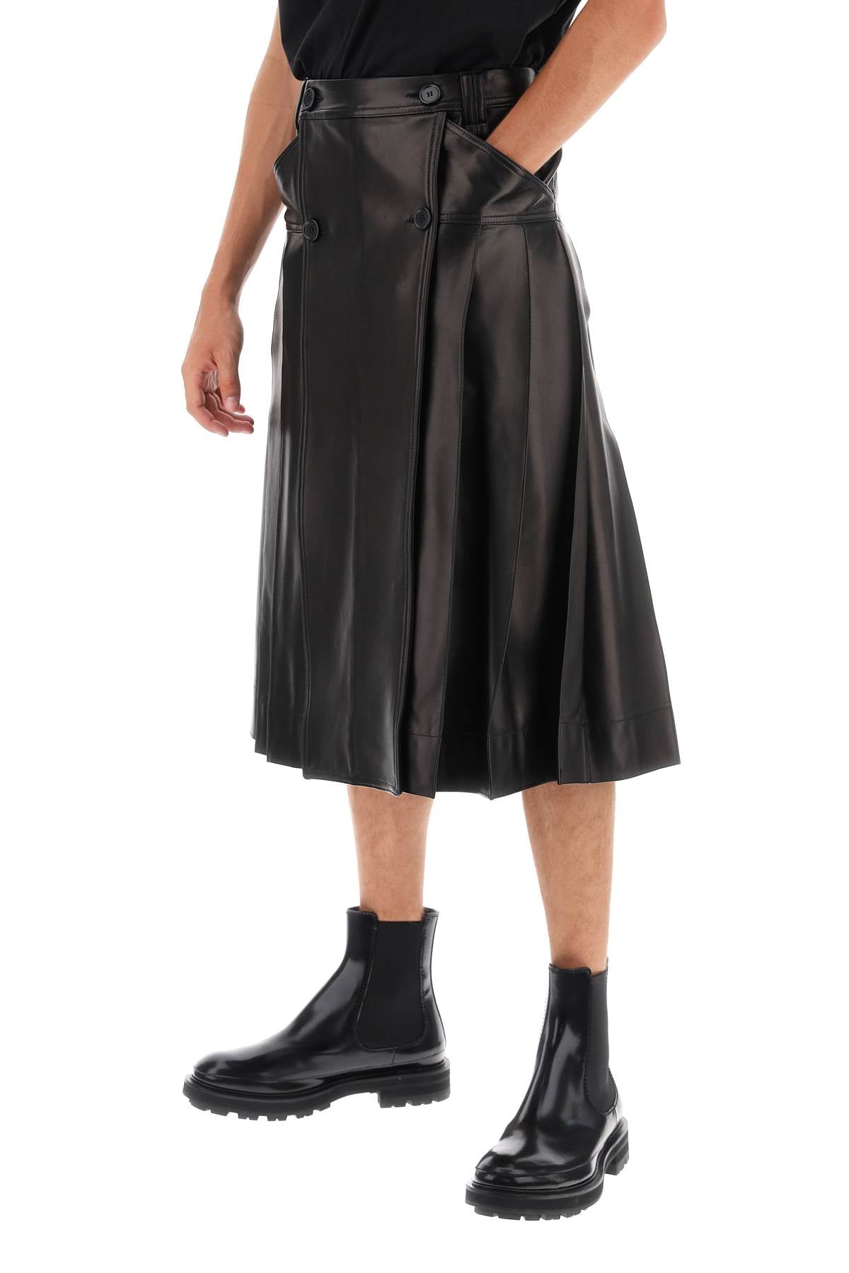 Simone Rocha Simone rocha pleated nappa leather kilt