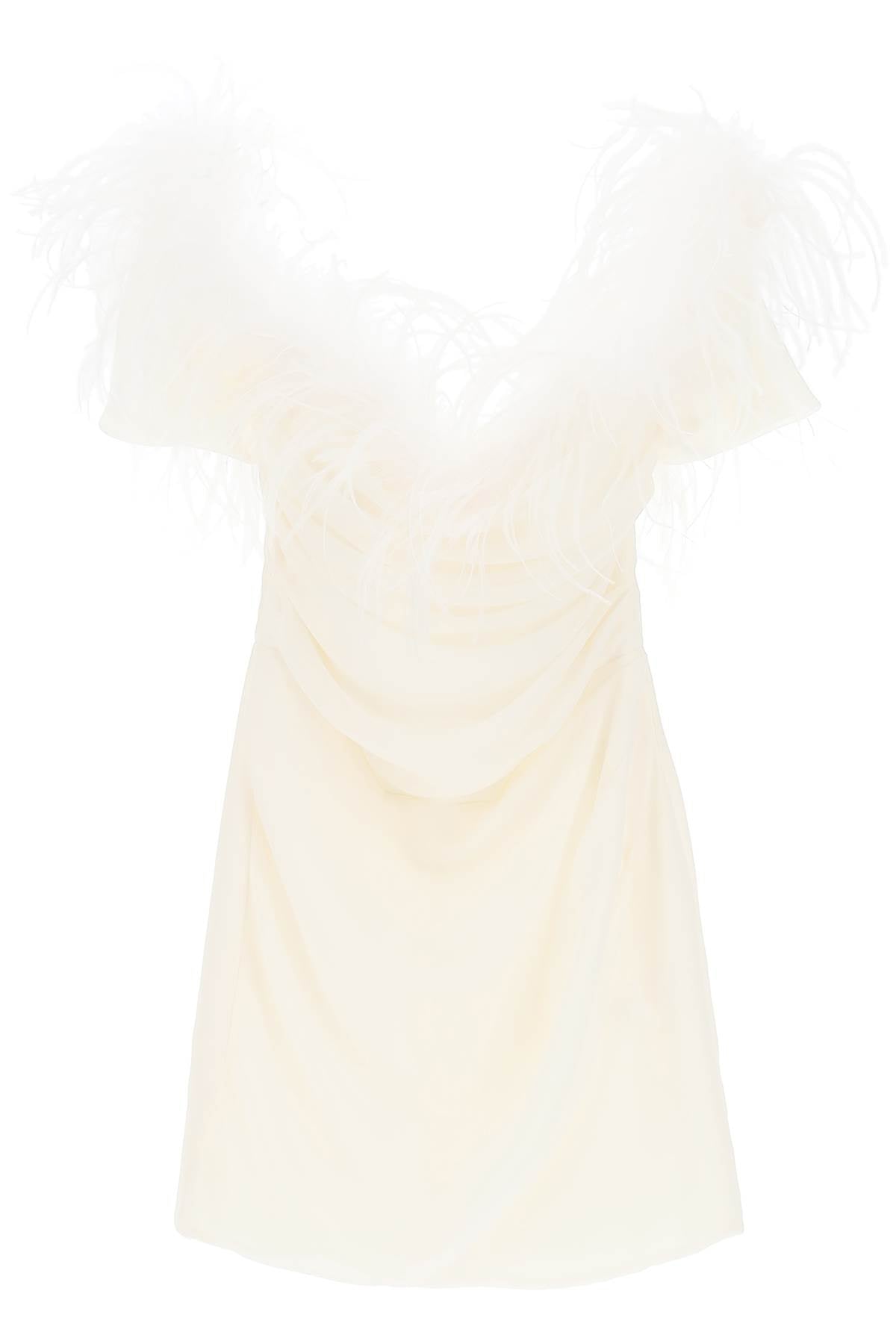 Giuseppe Di Morabito Giuseppe di morabito mini dress in poly georgette with feathers