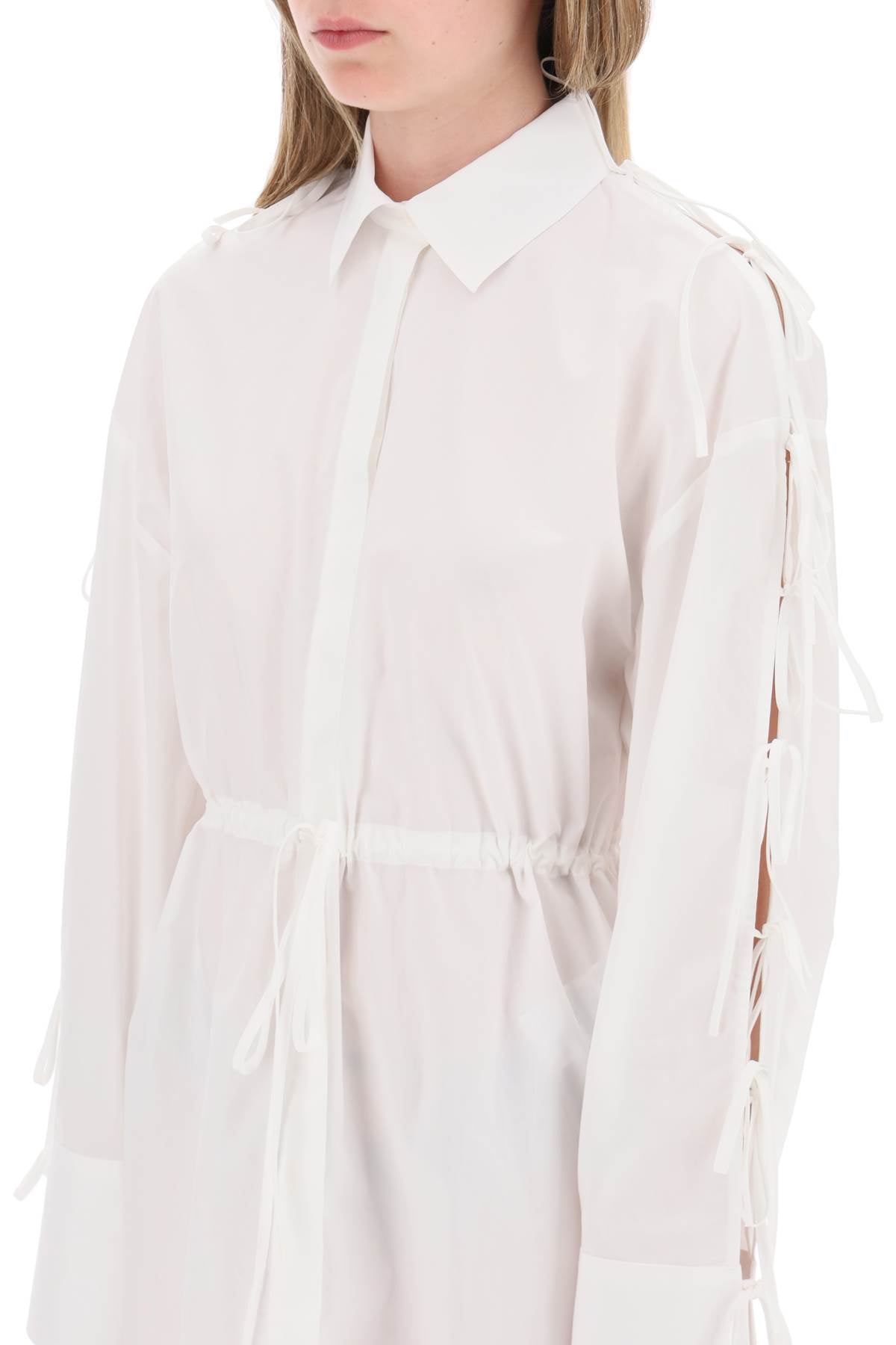 MSGM Msgm mini shirt dress with cut-outs and bows