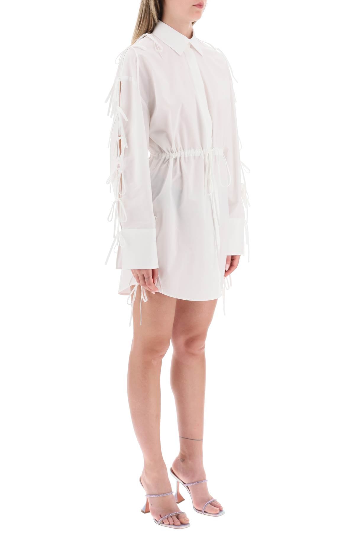 MSGM Msgm mini shirt dress with cut-outs and bows