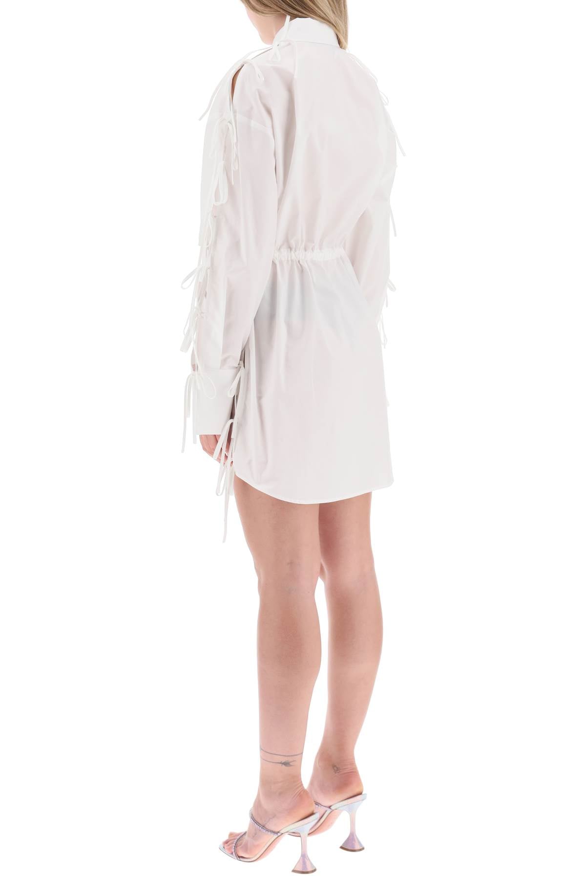 MSGM Msgm mini shirt dress with cut-outs and bows