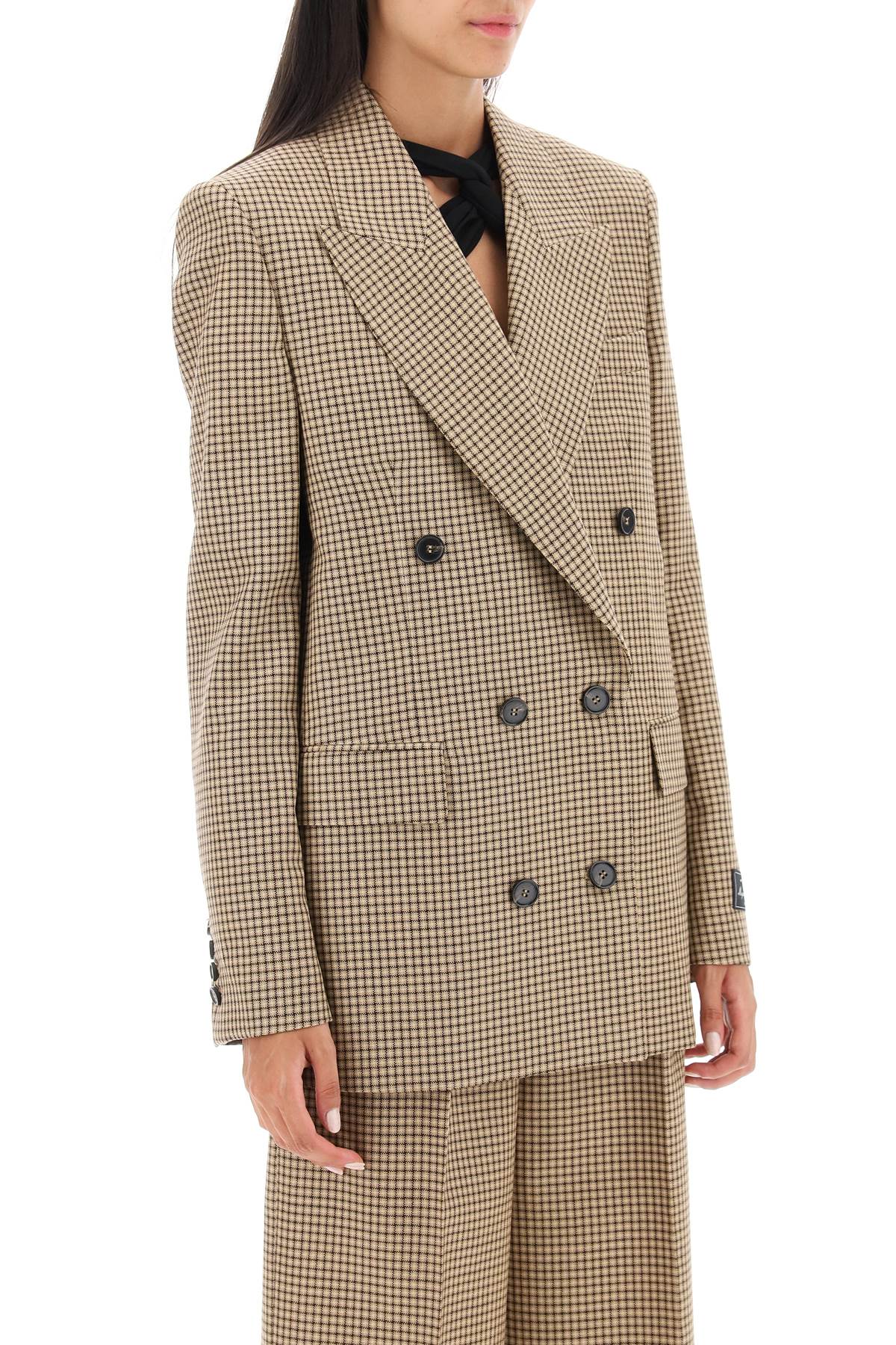 MSGM Msgm check motif double-breasted blazer