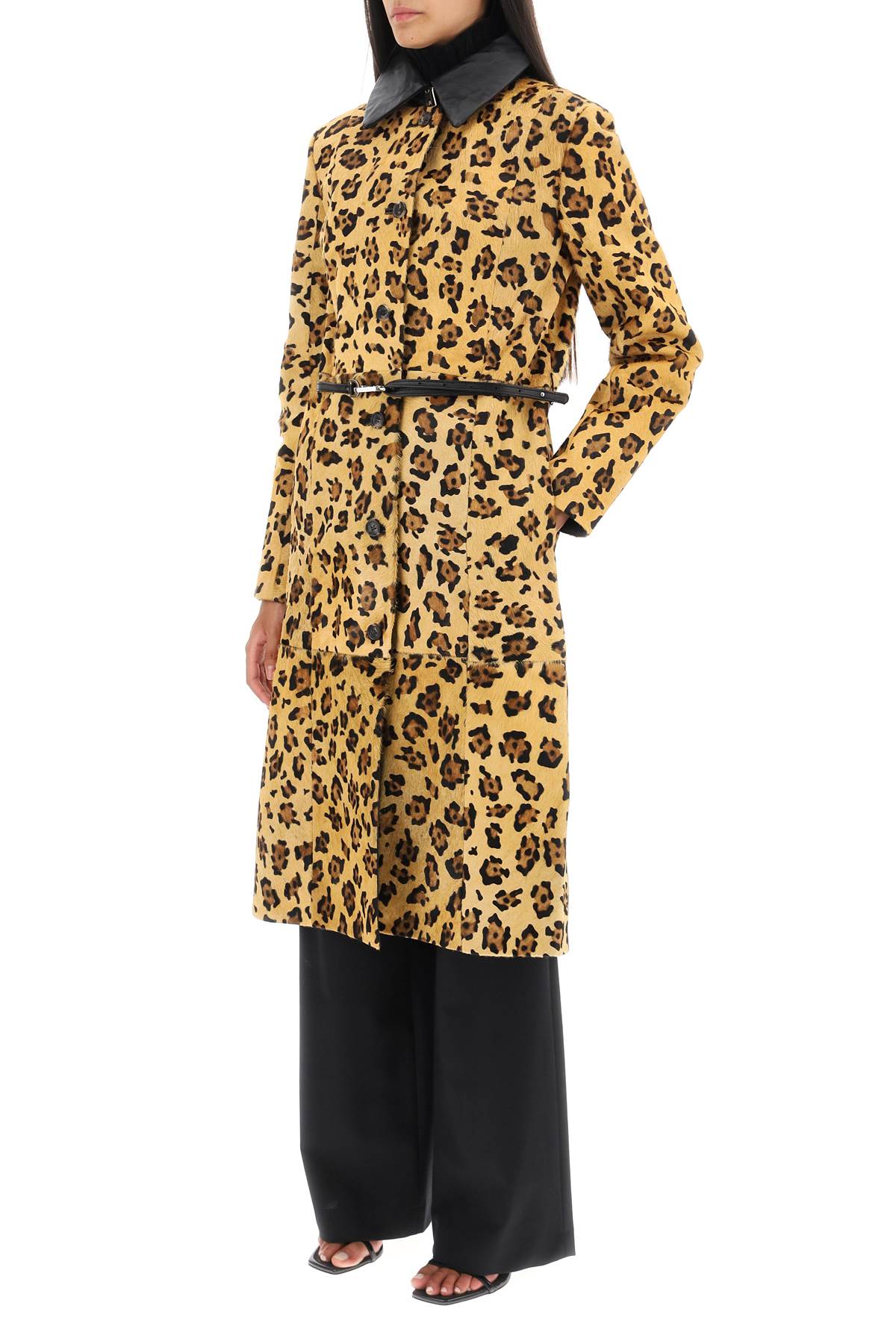 Saks Potts Saks potts 'ginger' leopard motif ponyskin coat