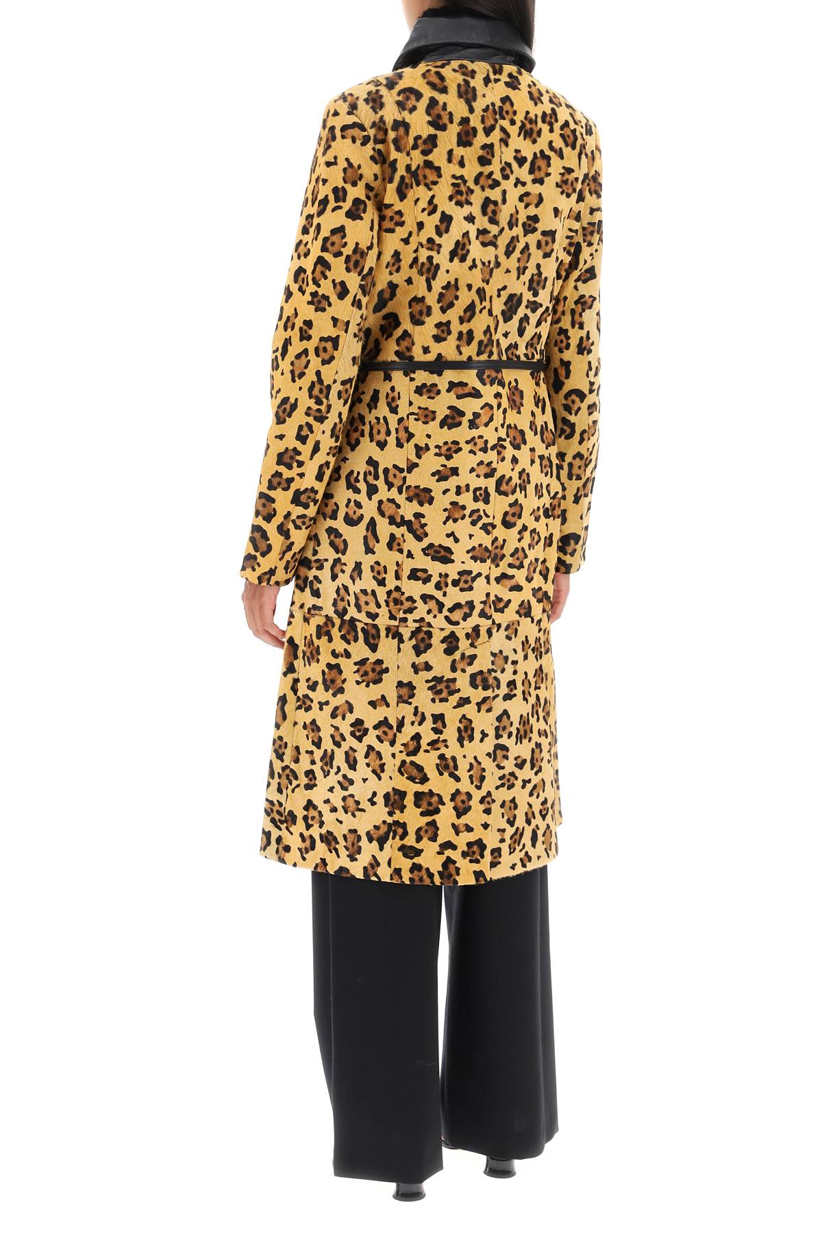 Saks Potts Saks potts 'ginger' leopard motif ponyskin coat