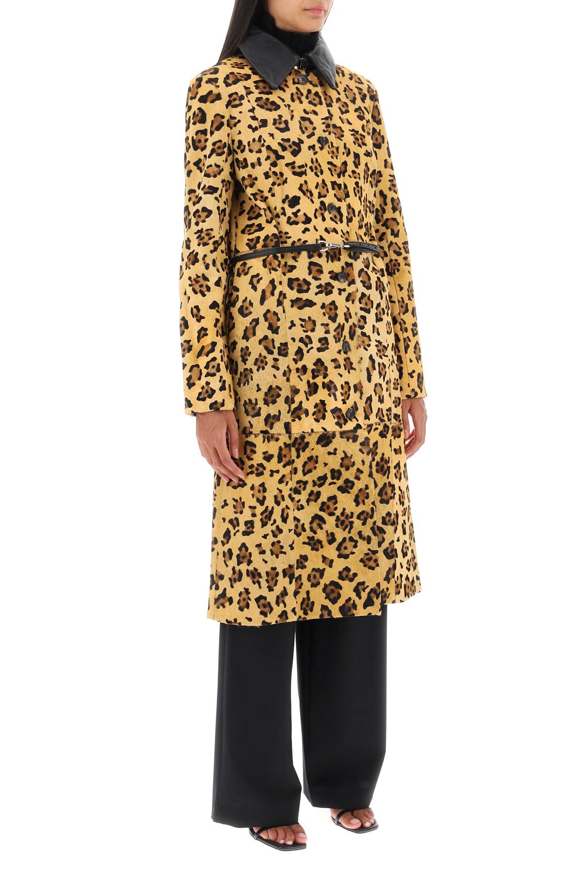 Saks Potts Saks potts 'ginger' leopard motif ponyskin coat