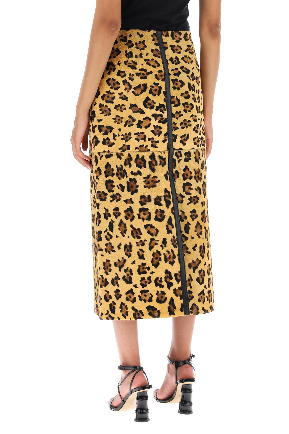 Saks Potts Saks potts 'carolyn' midi skirt in leopard ponyskin