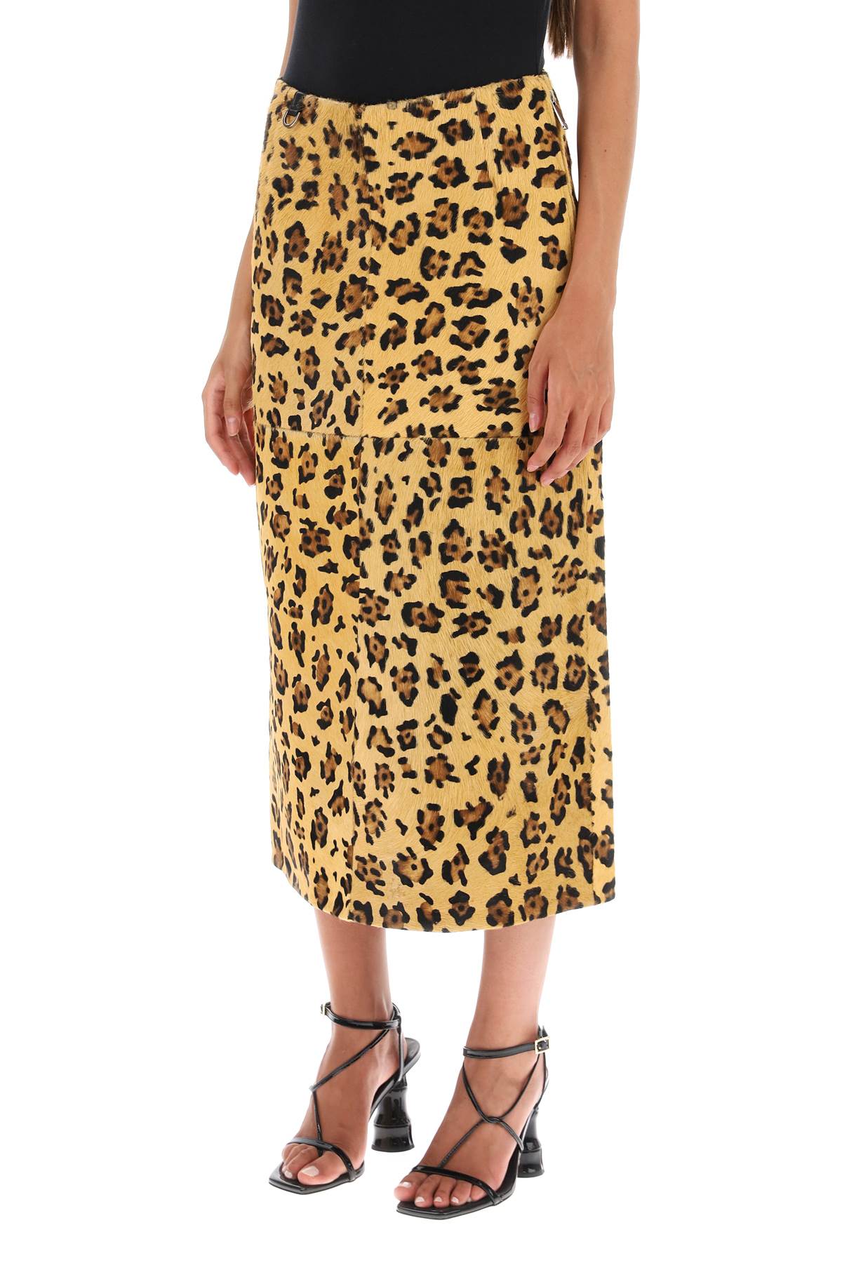 Saks Potts Saks potts 'carolyn' midi skirt in leopard ponyskin