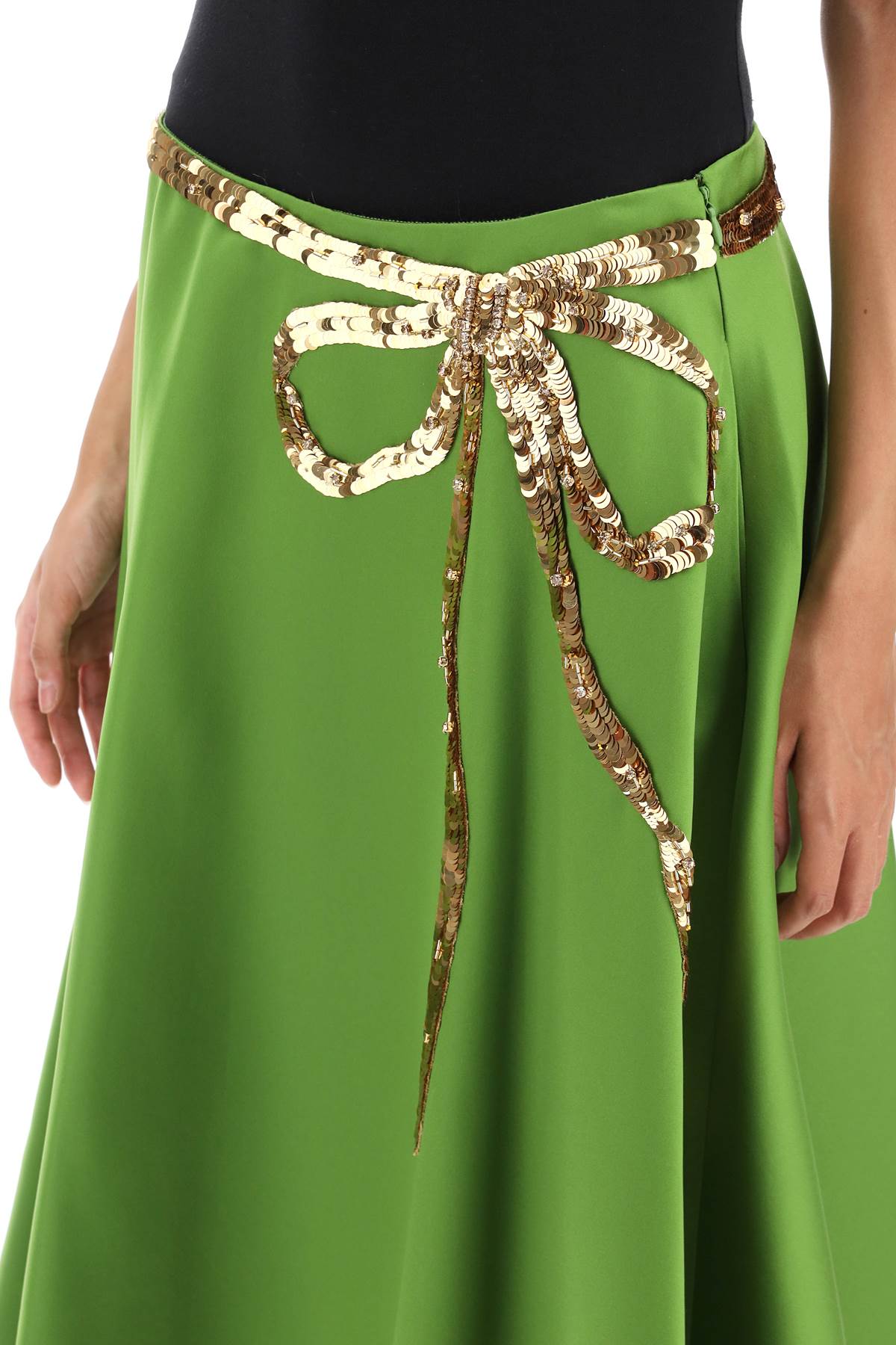 Valentino GARAVANI Valentino garavani techno duchesse a-line skirt with sequin-studded bow