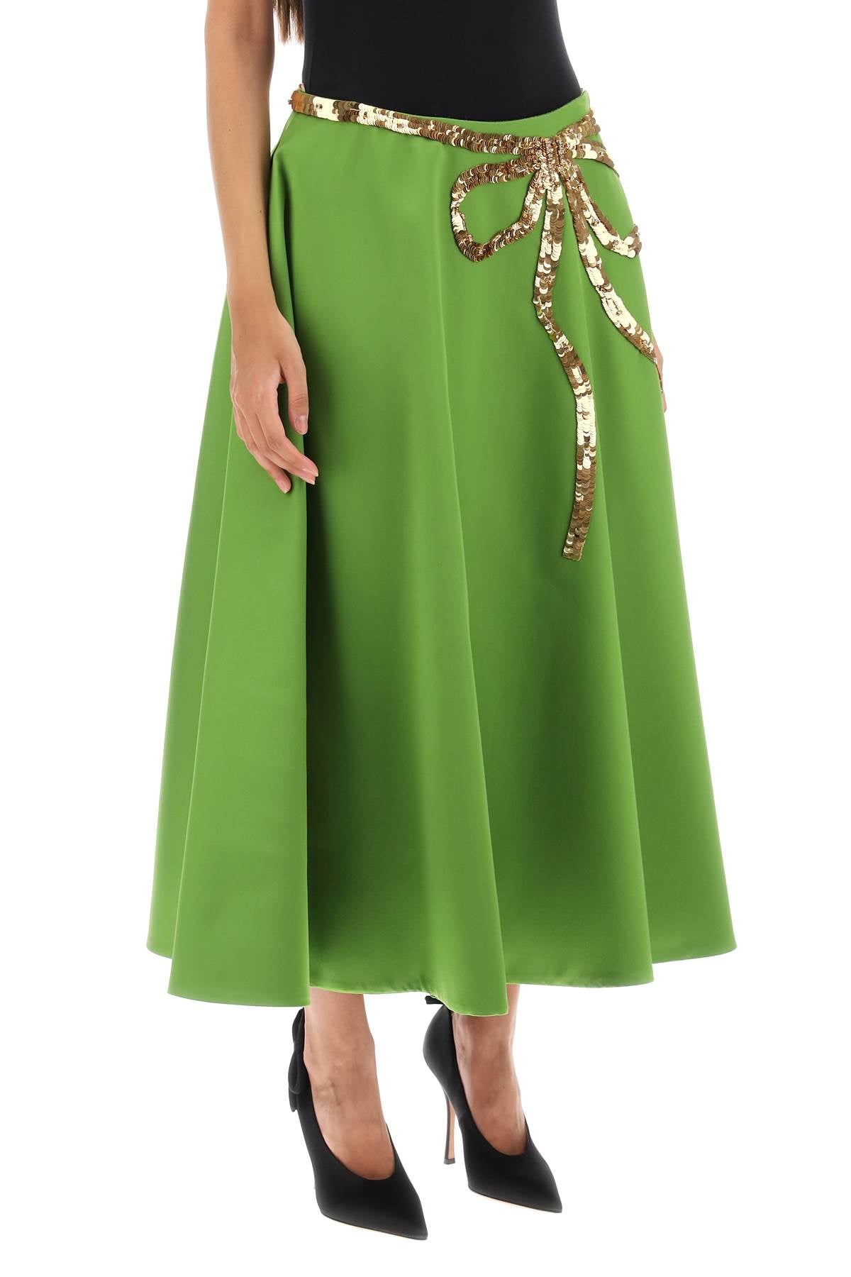 Valentino GARAVANI Valentino garavani techno duchesse a-line skirt with sequin-studded bow