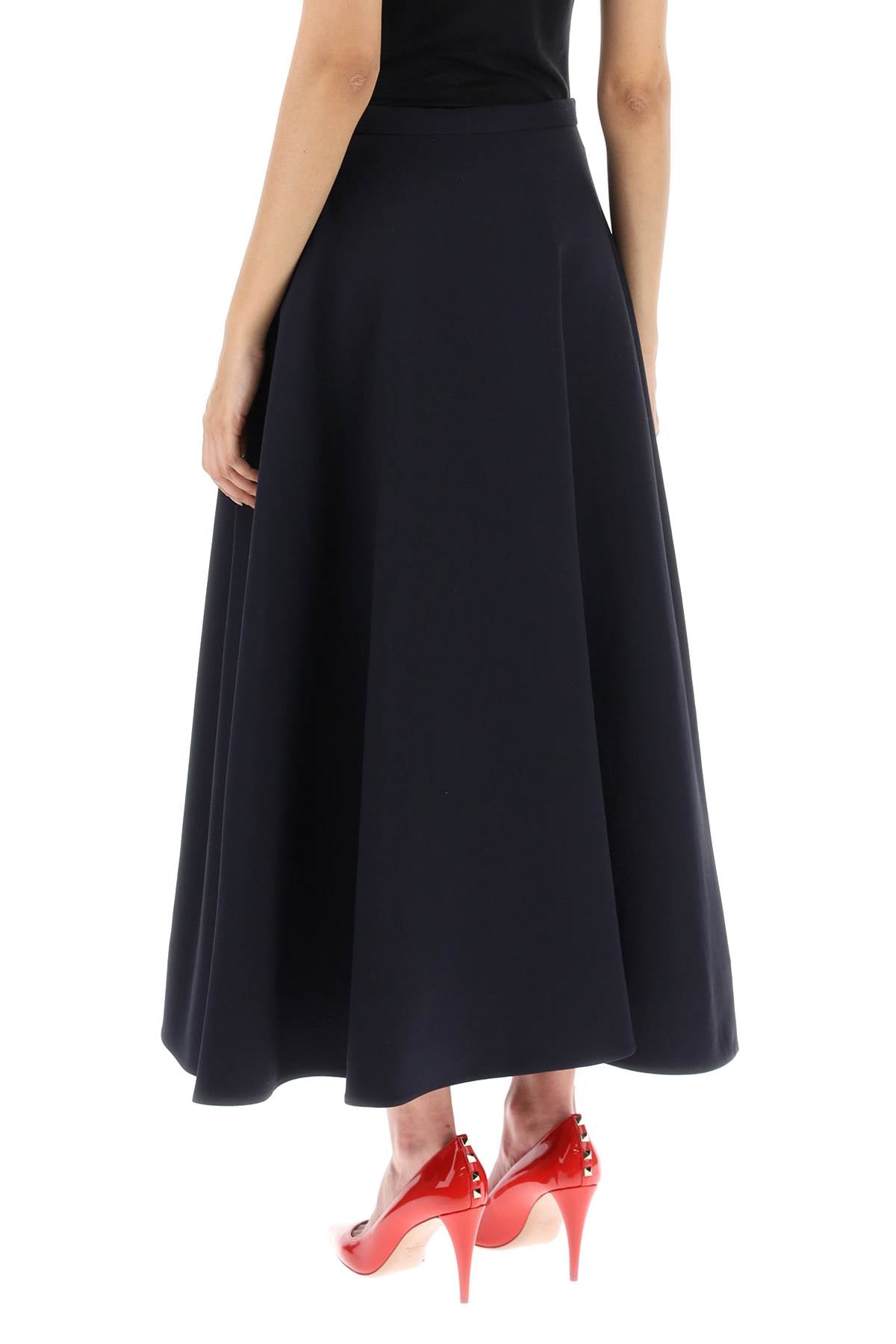 Valentino GARAVANI Valentino garavani midi skirt in crepe couture with v gold detailing