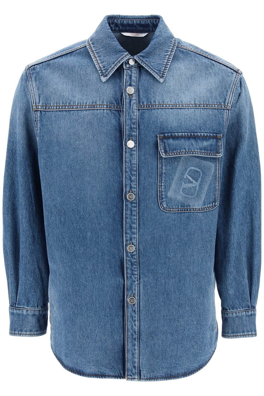 Valentino GARAVANI Valentino garavani denim overshirt with stamped vlogo signature