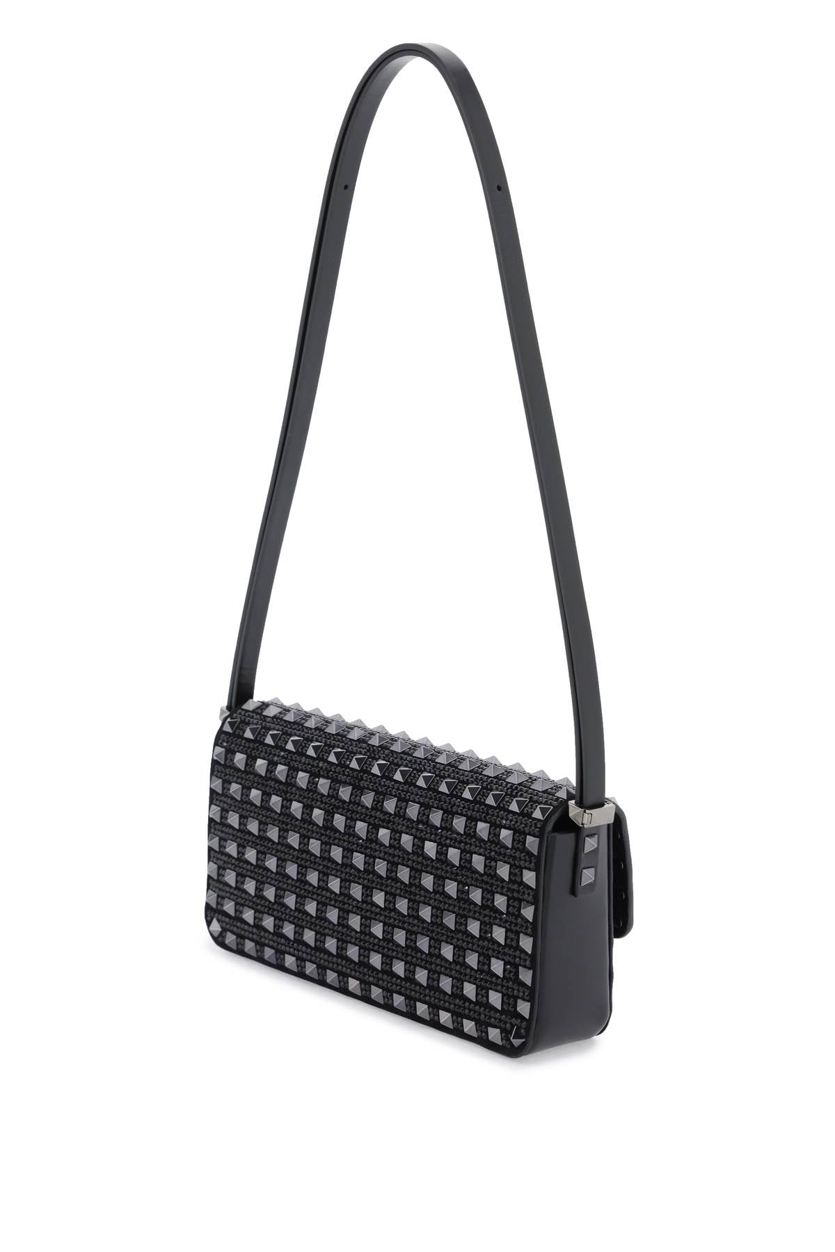 Valentino GARAVANI Valentino garavani rockstud23 east-west leather shoulder bag with studs and rhinestones