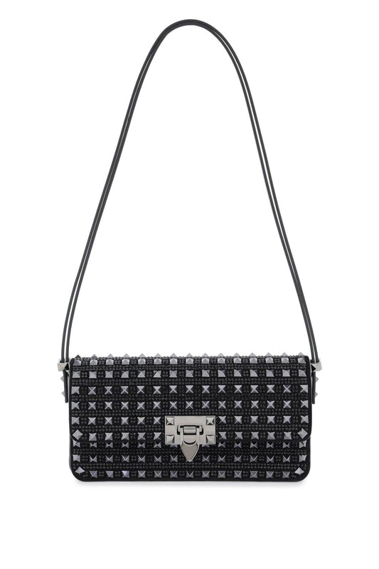 Valentino GARAVANI Valentino garavani rockstud23 east-west leather shoulder bag with studs and rhinestones