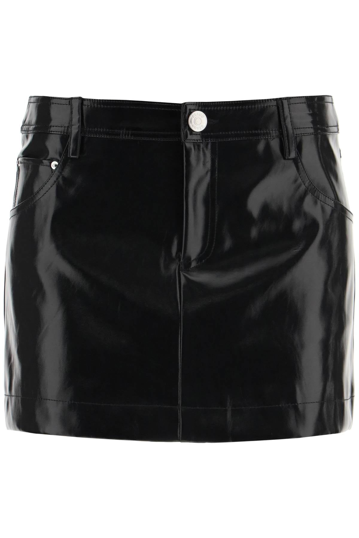 Staud Staud vegan leather 'drawing' miniskirt