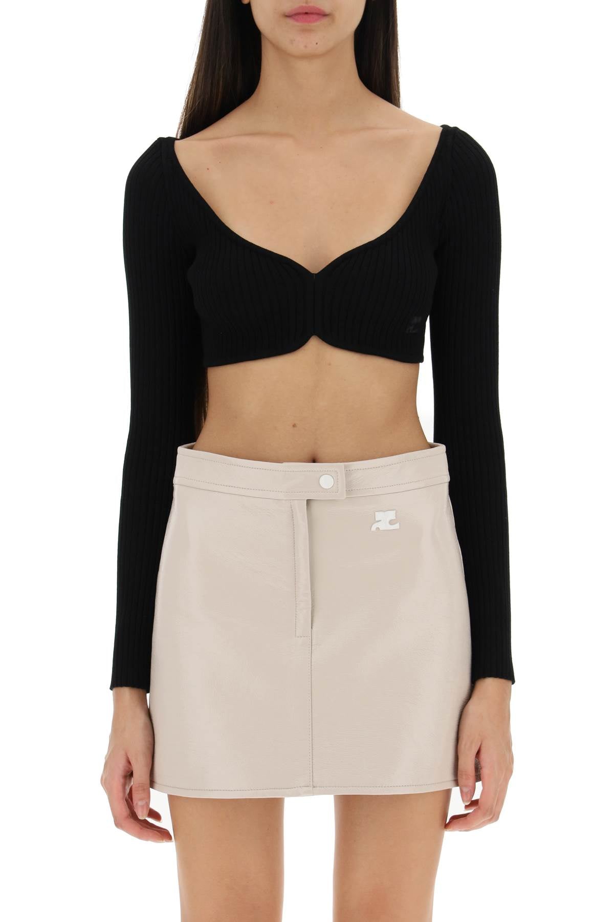 Courreges Courreges ribbed cropped sweater