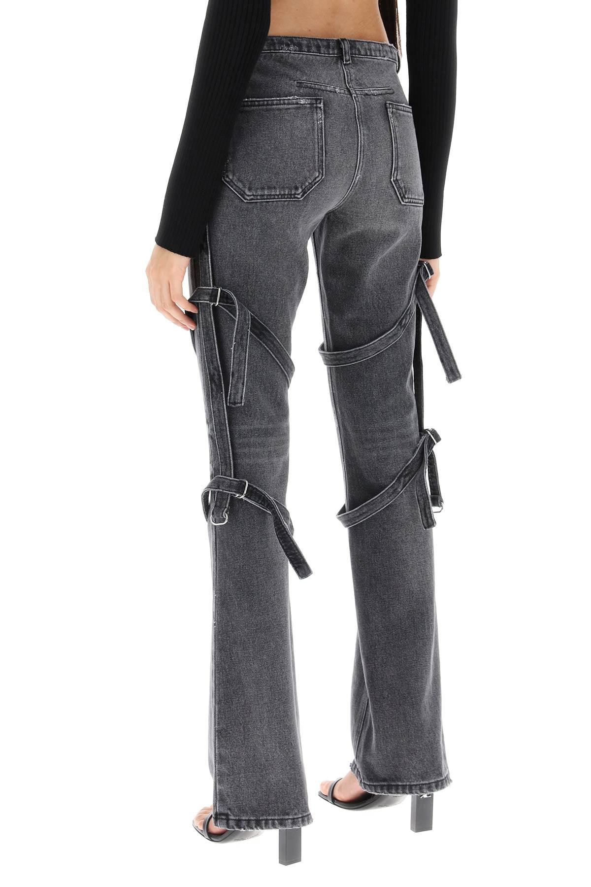 Courreges Courreges bootcut jeans with straps