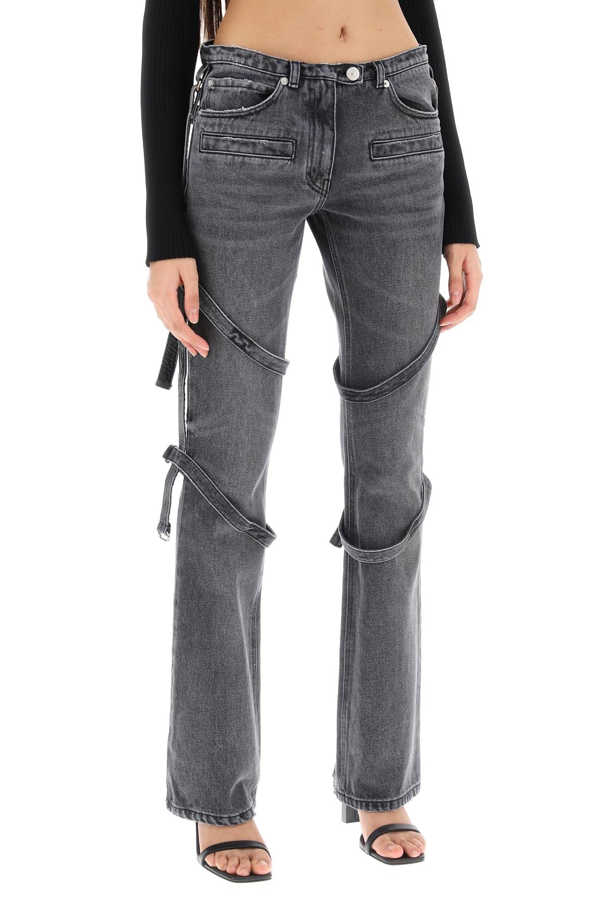 Courreges Courreges bootcut jeans with straps