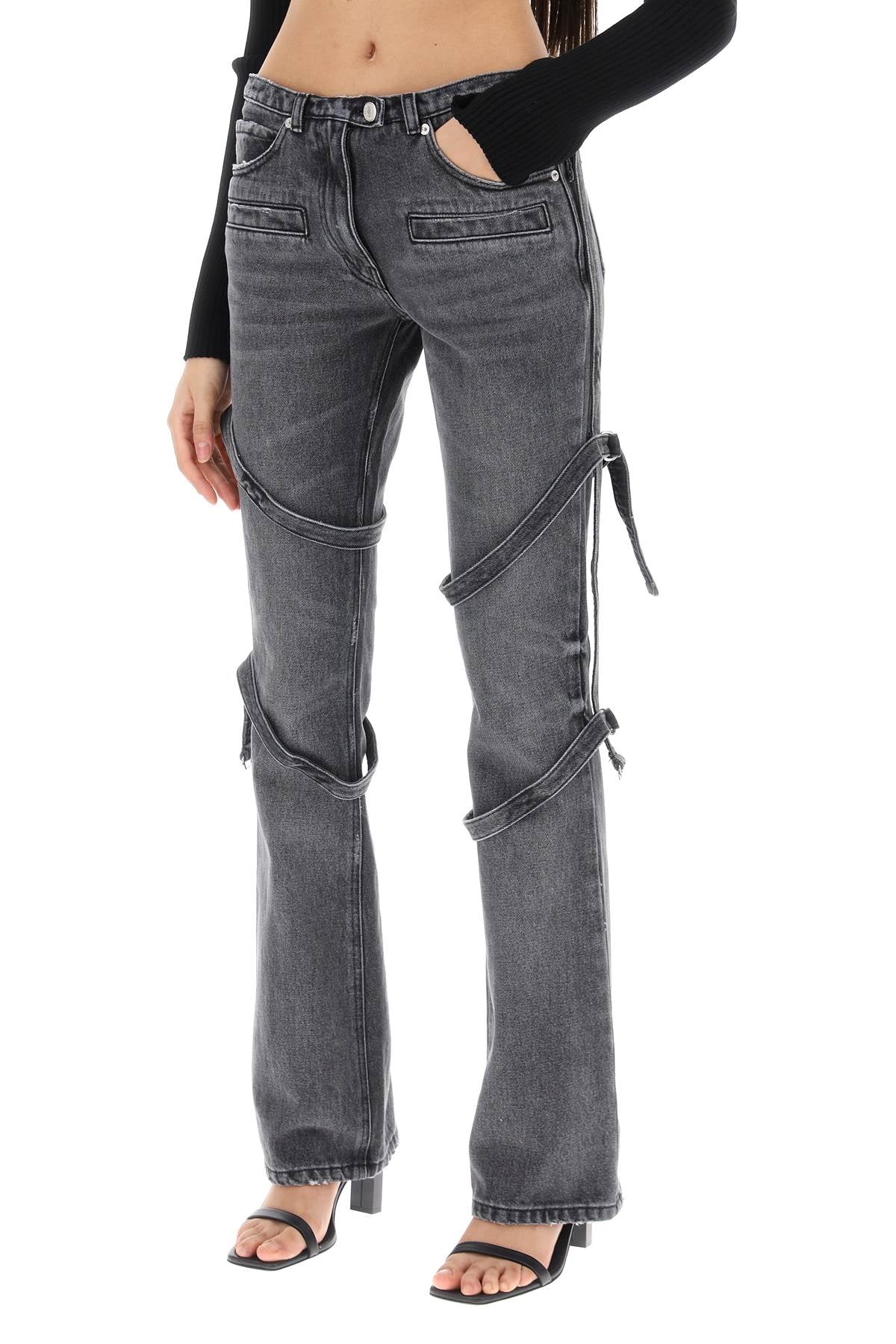 Courreges Courreges bootcut jeans with straps