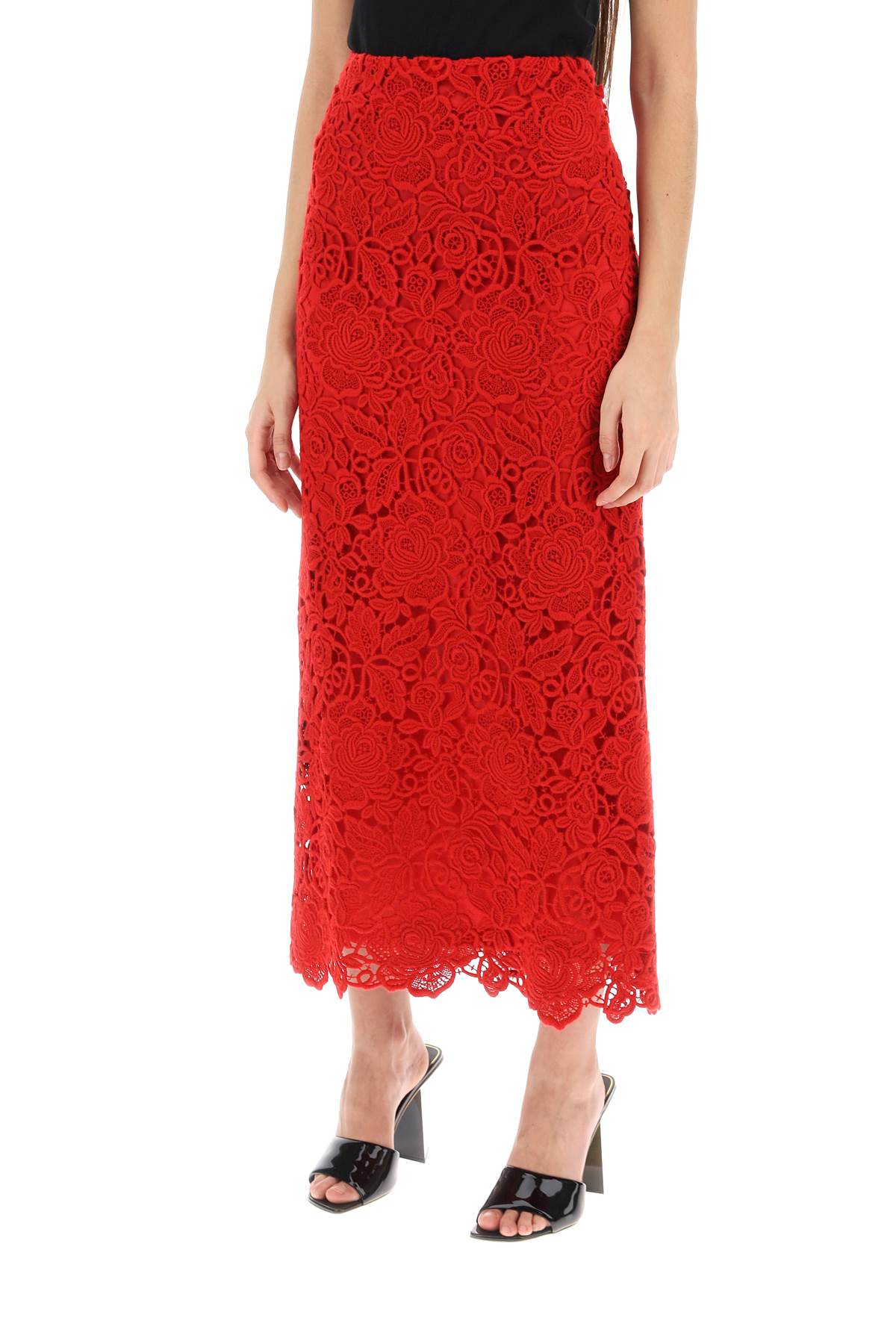 Valentino GARAVANI Valentino garavani floral guipure lace pencil skirt