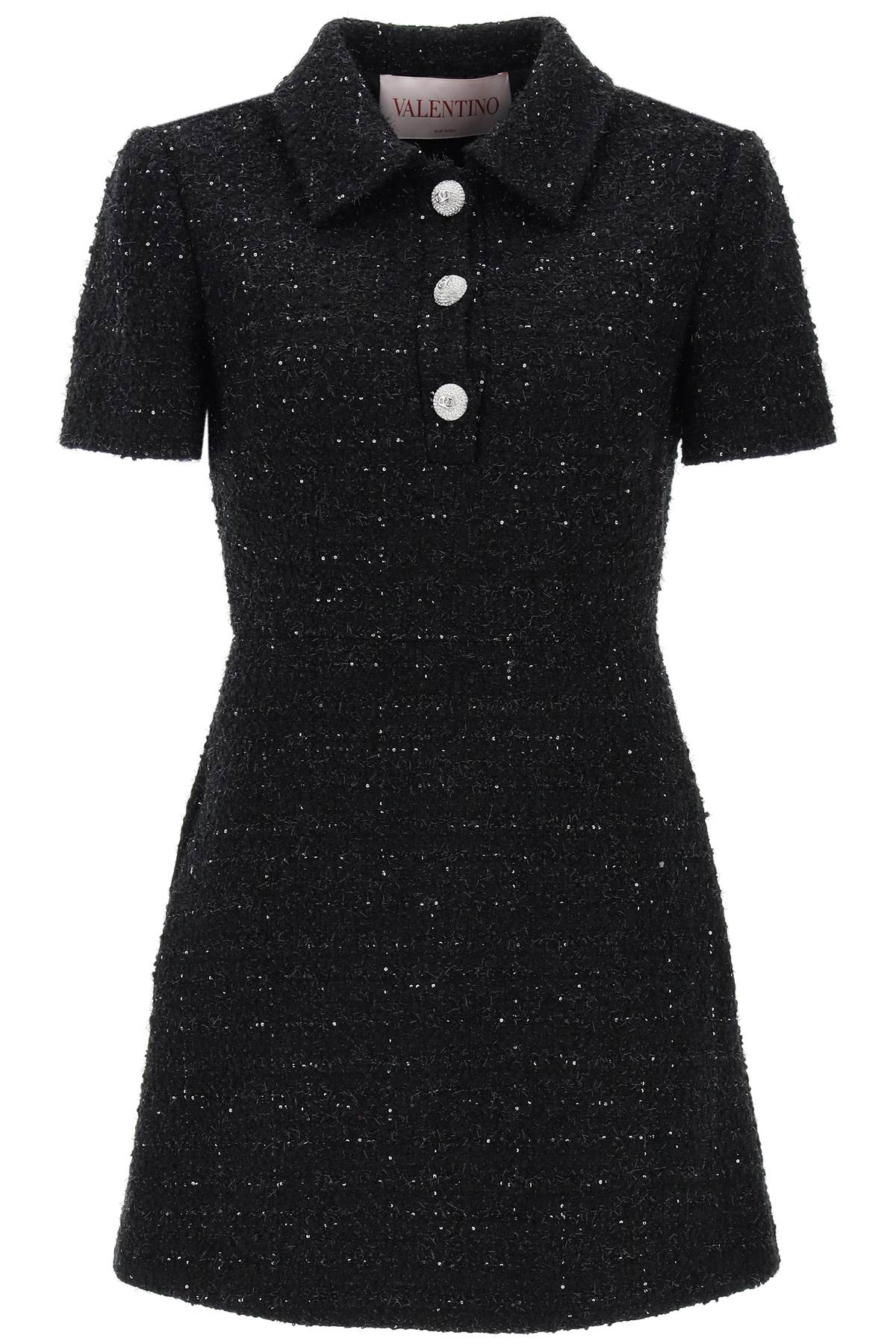 Valentino GARAVANI Valentino garavani glaze tweed mini dress with diamanté buttons