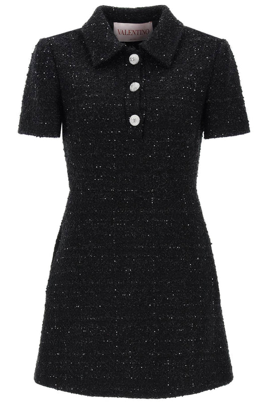 Valentino GARAVANI Valentino garavani glaze tweed mini dress with diamanté buttons