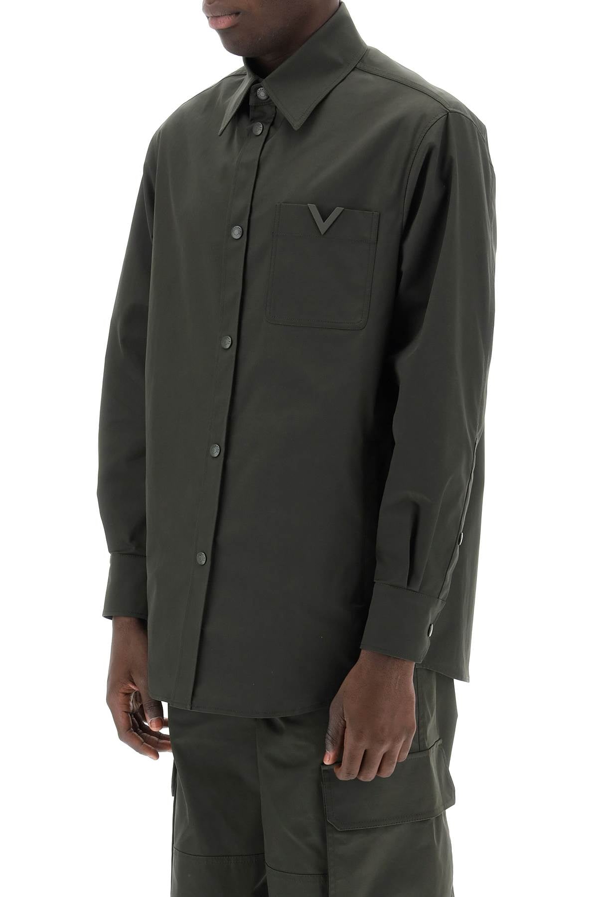 Valentino GARAVANI Valentino garavani snap-up overshirt in stretch nylon