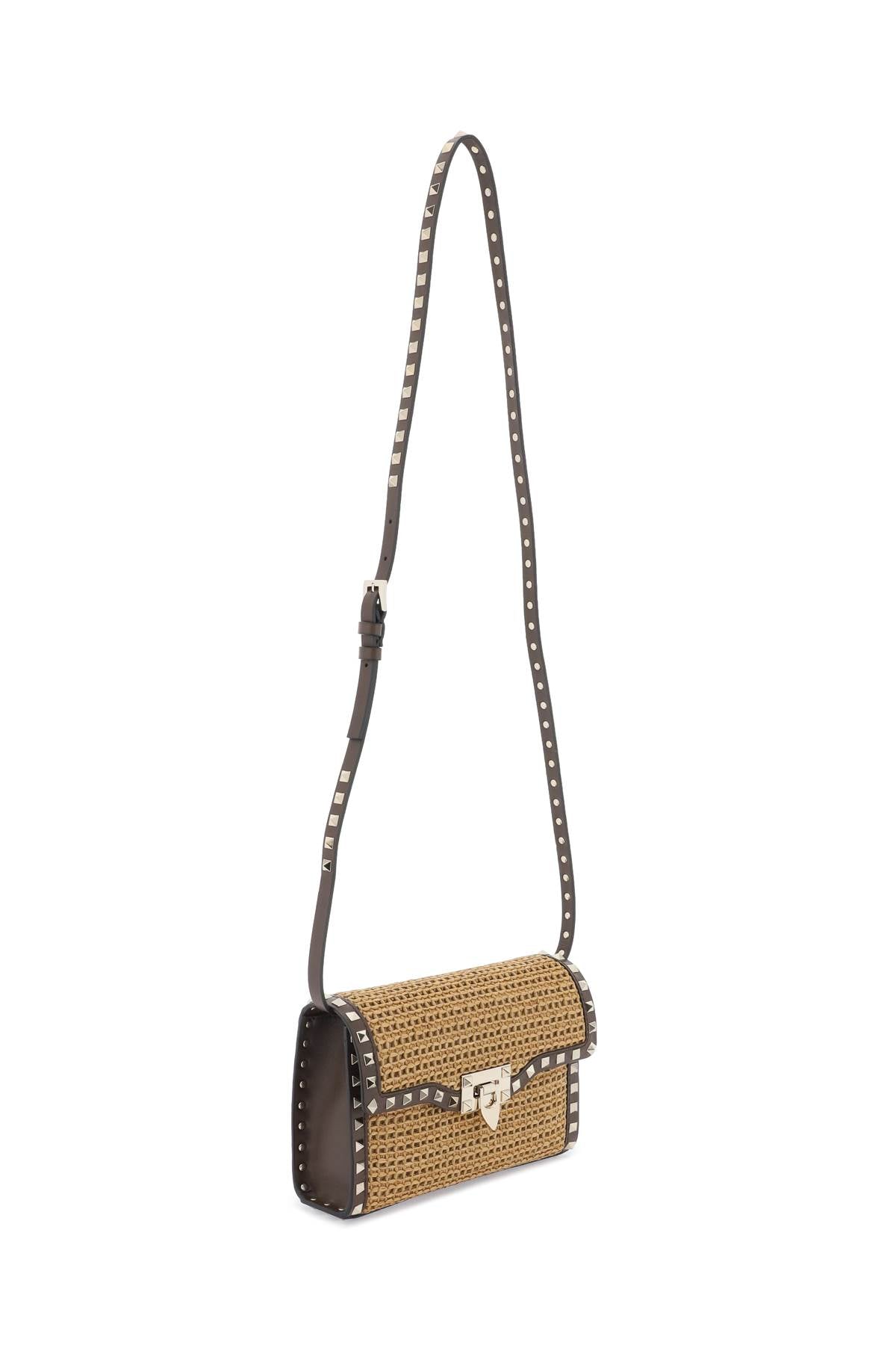 Valentino GARAVANI Valentino garavani raffia rockstud small crossbody bag