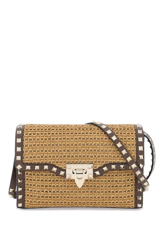 Valentino GARAVANI Valentino garavani raffia rockstud small crossbody bag