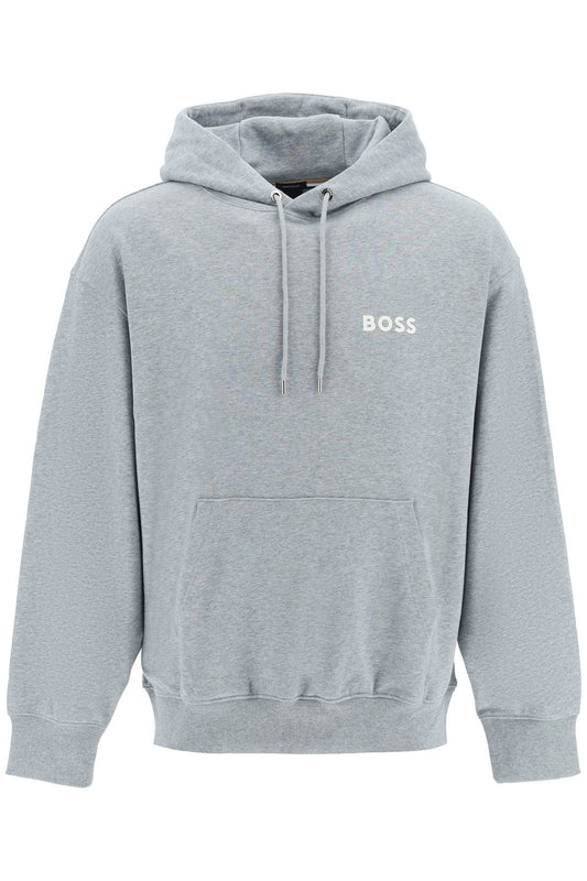 Boss Boss rubberized logo detail hoodie