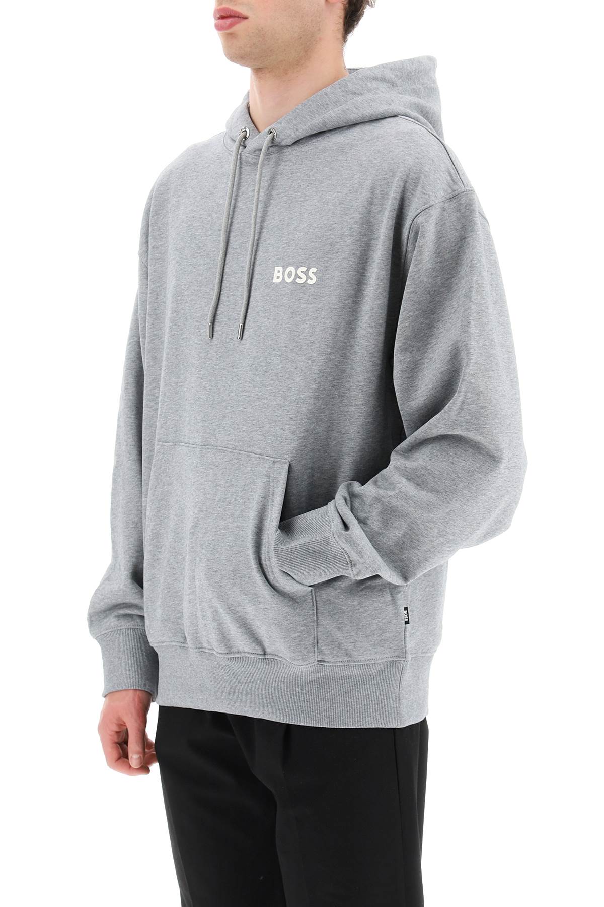 Boss Boss rubberized logo detail hoodie