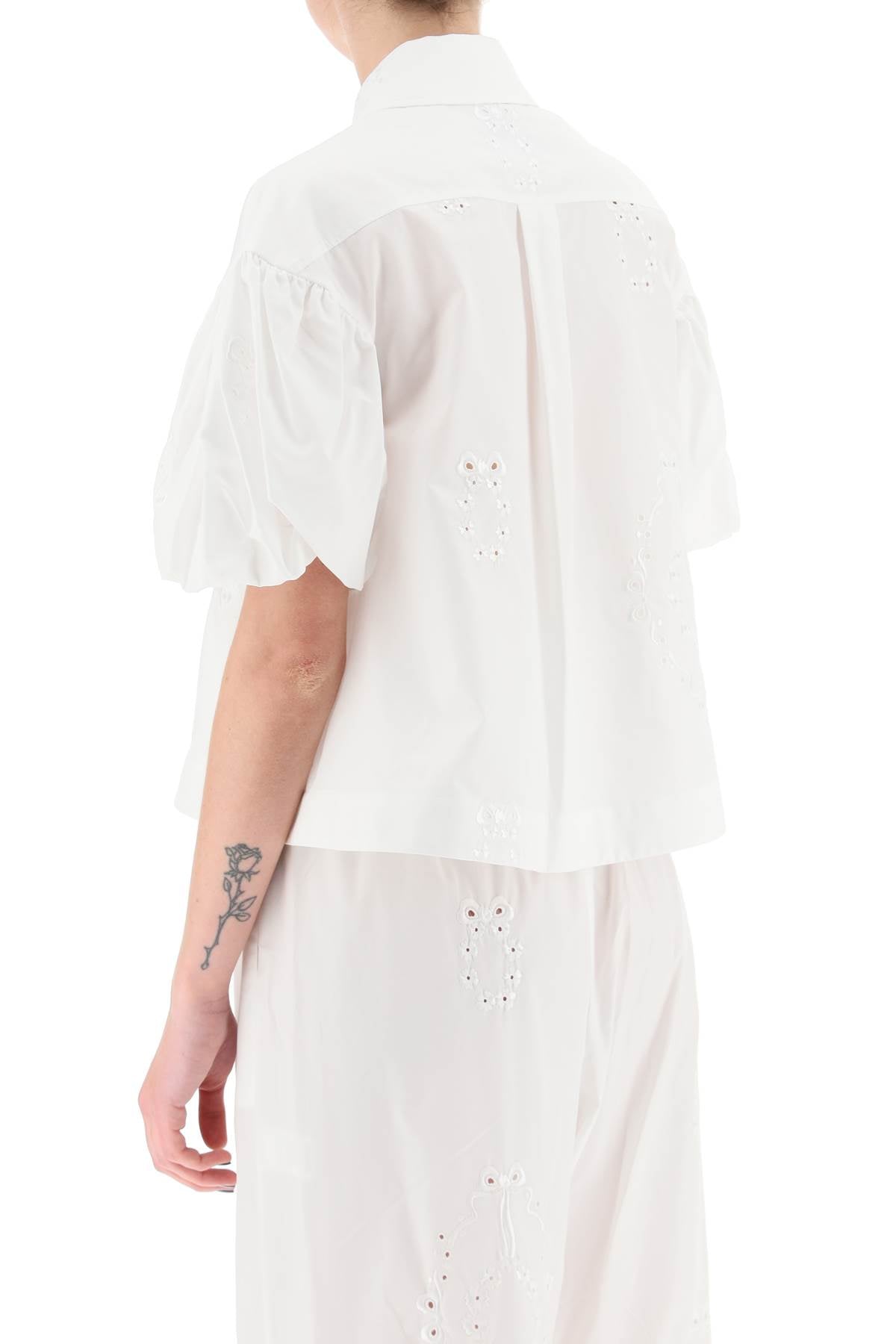 Simone Rocha Simone rocha embroidered cropped shirt