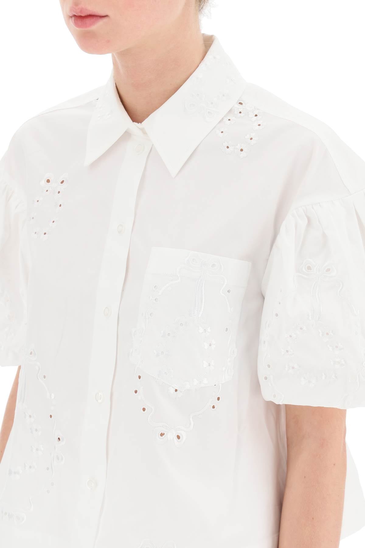 Simone Rocha Simone rocha embroidered cropped shirt