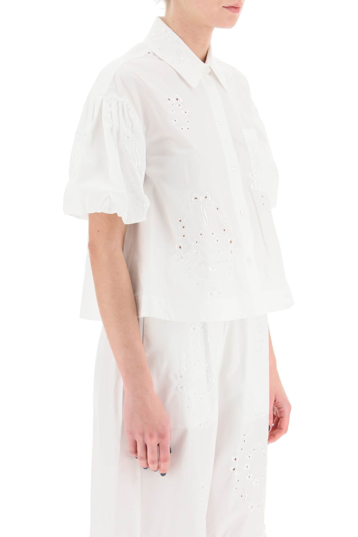 Simone Rocha Simone rocha embroidered cropped shirt