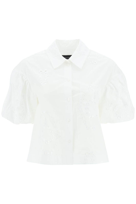 Simone Rocha Simone rocha cropped shirt with embrodered trim