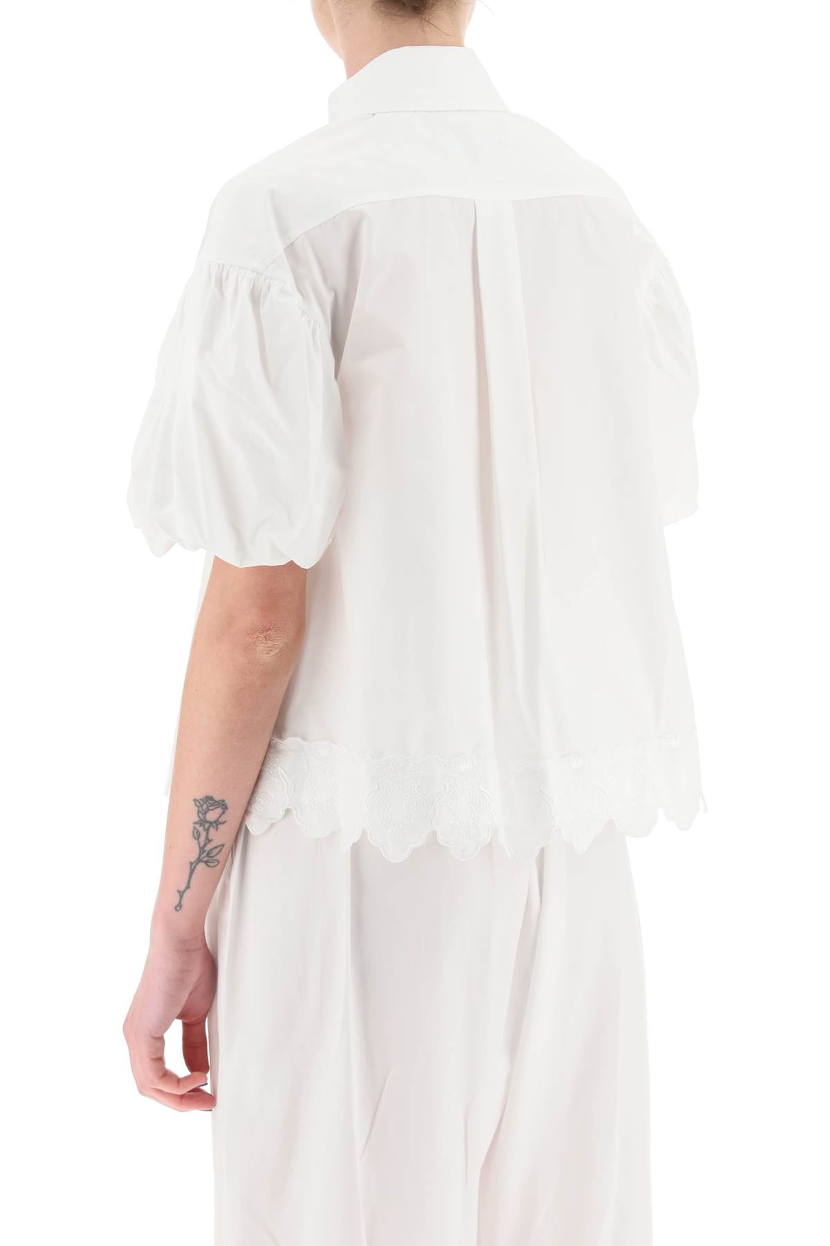 Simone Rocha Simone rocha cropped shirt with embrodered trim