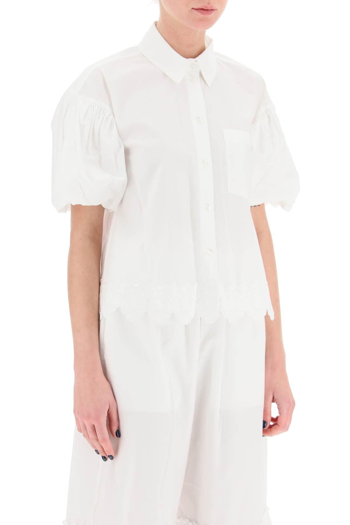 Simone Rocha Simone rocha cropped shirt with embrodered trim