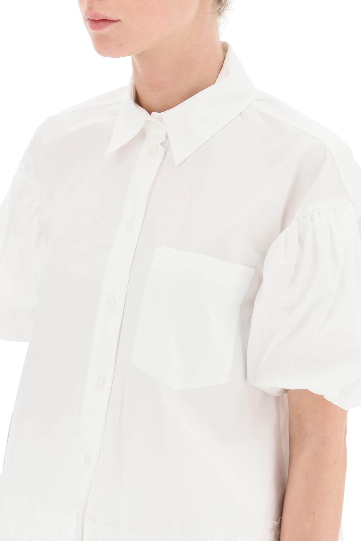 Simone Rocha Simone rocha cropped shirt with embrodered trim