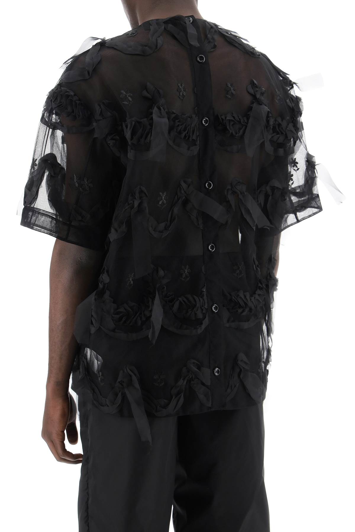 Simone Rocha Simone rocha tulle t-shirt with embroidery and back closure