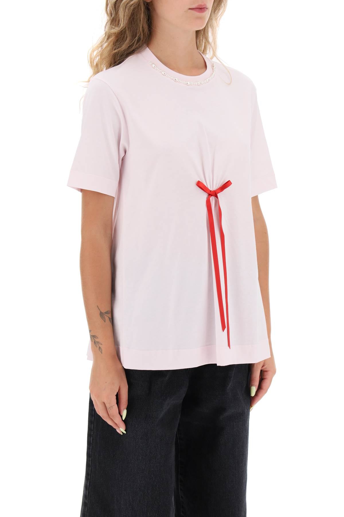 Simone Rocha Simone rocha a-line t-shirt with bow detail