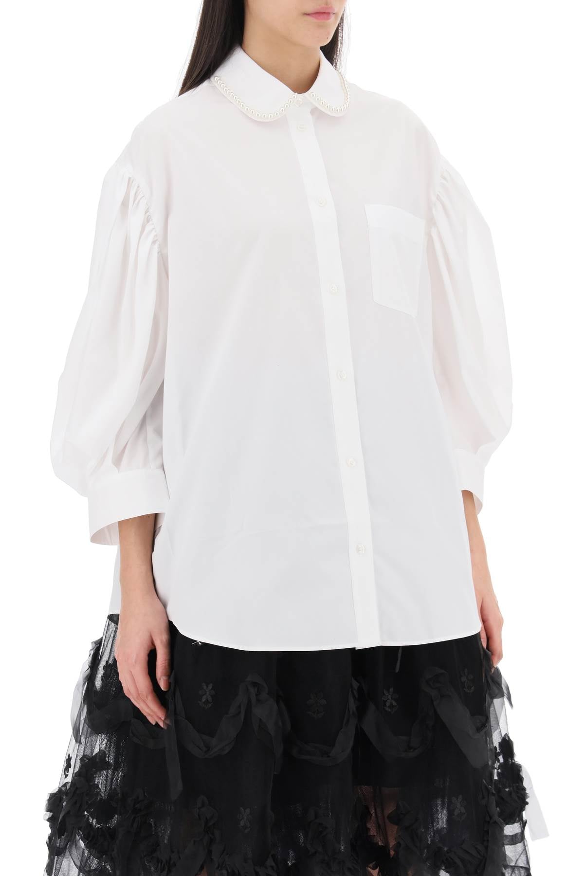 Simone Rocha Simone rocha puff sleeve shirt with embellishment