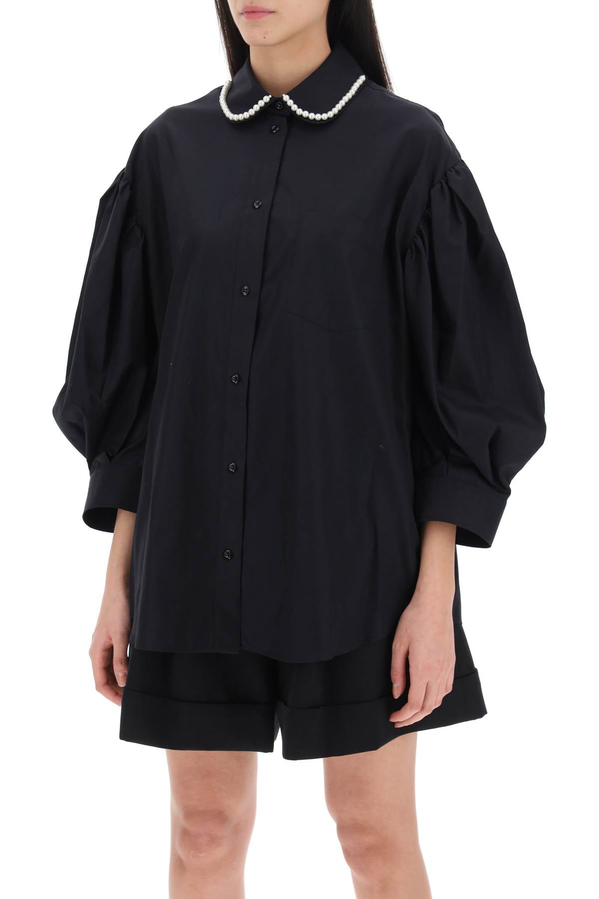 Simone Rocha Simone rocha puff sleeve shirt with embellishment