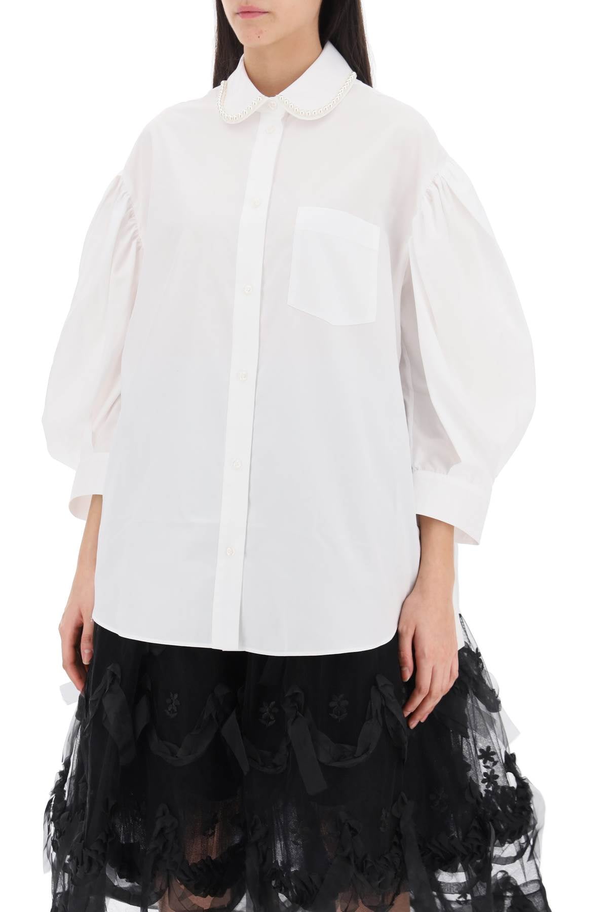 Simone Rocha Simone rocha puff sleeve shirt with embellishment